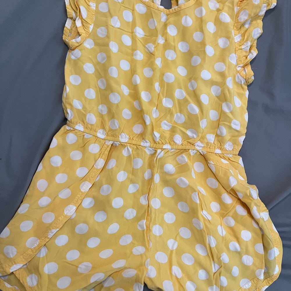 Yellow Polka Dot Kids Romper
